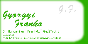gyorgyi franko business card